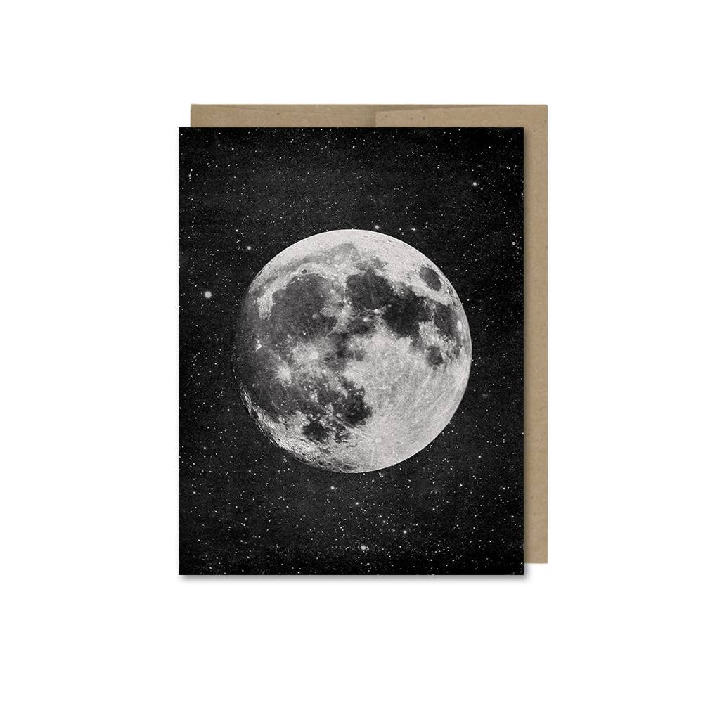 Vintage Collage Art Moon Greeting Card