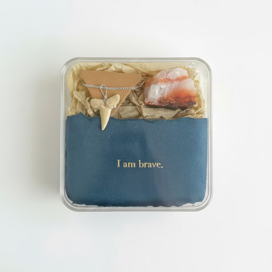 I am Brave: Carnelian, Shark Tooth & Affirmation Set