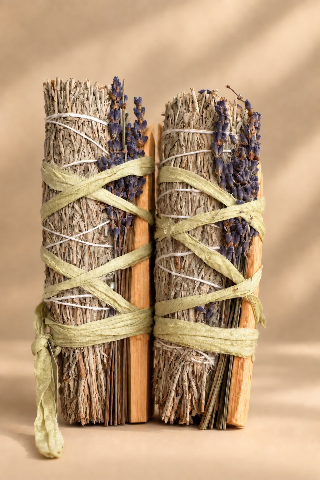 Blue Sage & Palo Santo Smudge Wand with Dried Lavender